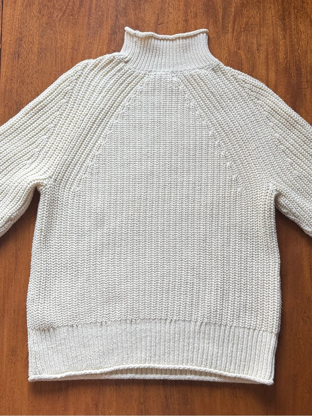J.Crew 100% Cotton Chunky Mock Neck Sweater | Ivory Cream | Size Small